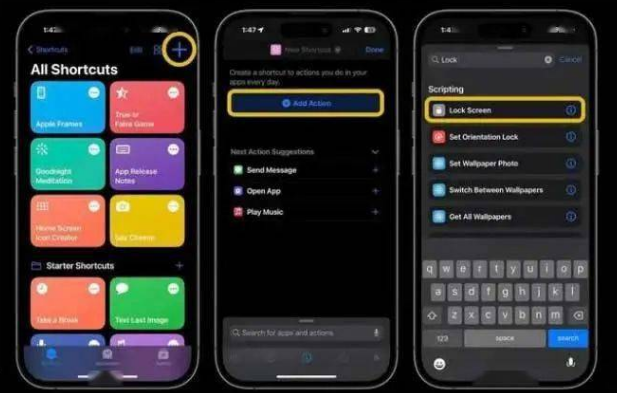 肃南苹果14锁屏维修店分享iPhone14升级iOS16.4后如何创建锁屏快捷方式 